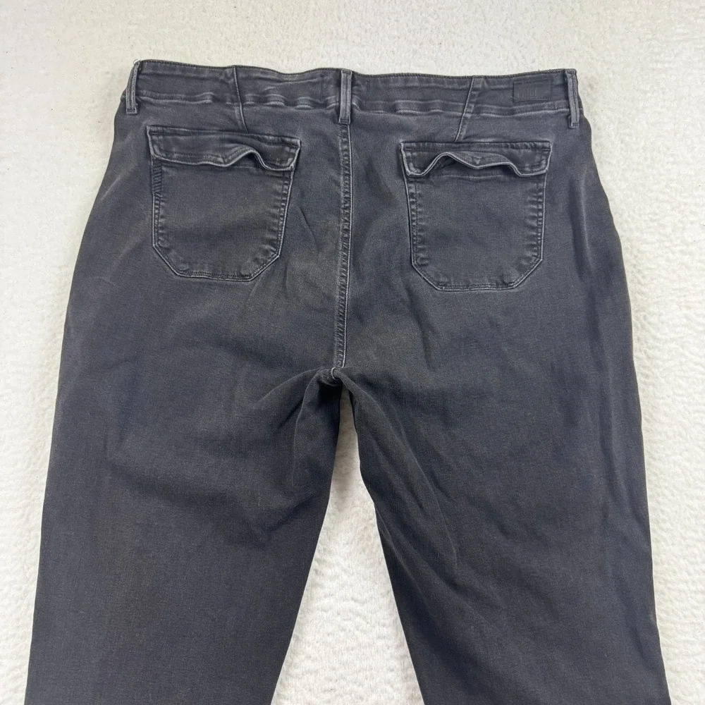 Paige Mayslie Jeans Womens 34 Black Denim‎ Mid Rise Rayon Stretch Ankle Zip